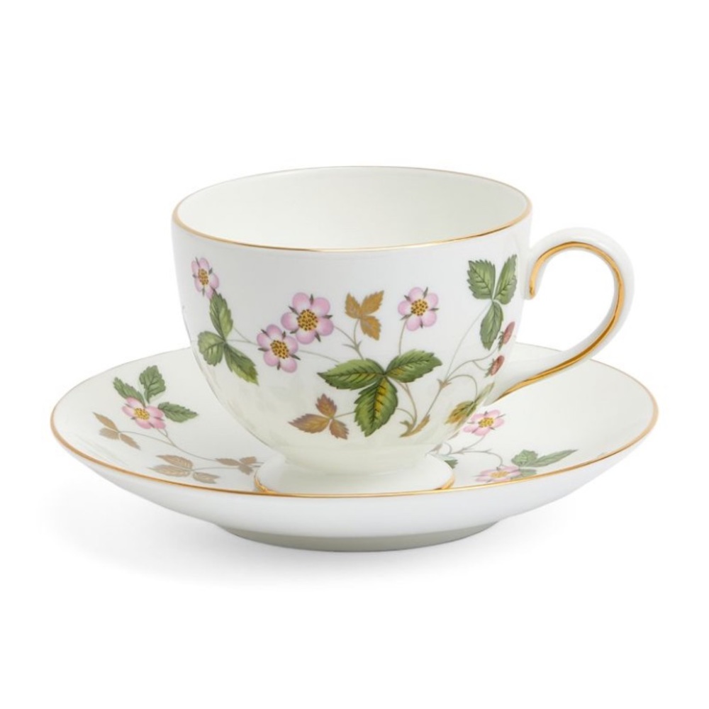 COPY - NEW WEDGEWOOD WILD STRAWBERRY LEIGH TEACUP & SAUCER